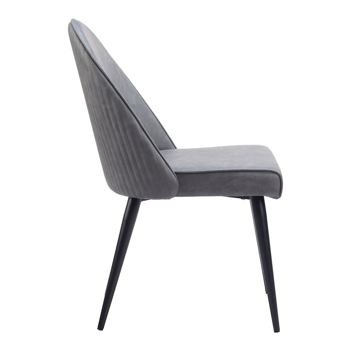 Zuo Modern Silloth Armless Dining Chair Set of 2, Gray