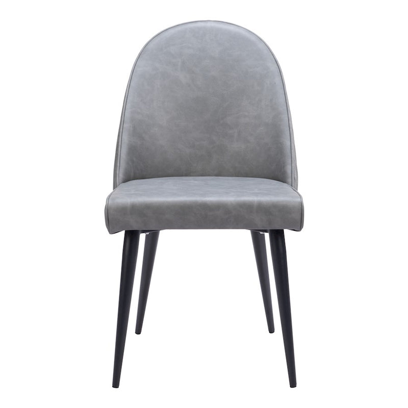 Zuo Modern Silloth Armless Dining Chair Set of 2, Gray