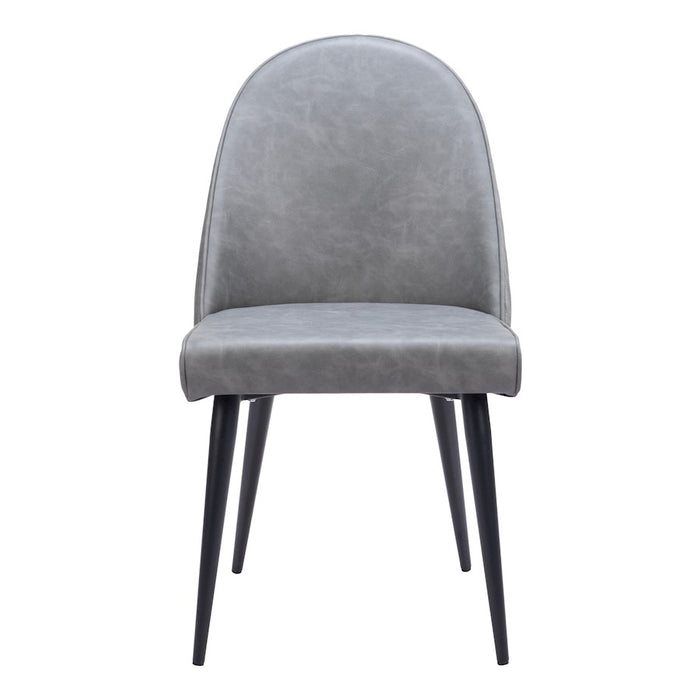 Zuo Modern Silloth Armless Dining Chair Set of 2, Gray