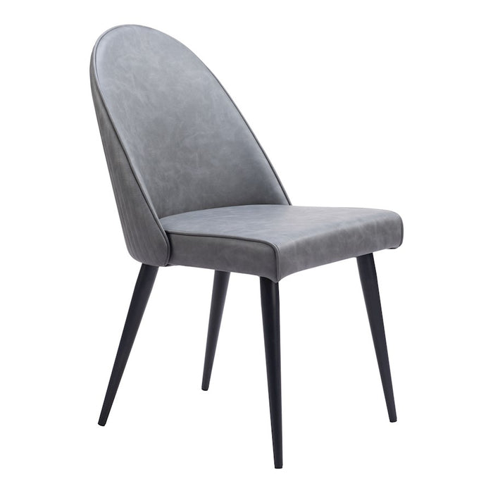 Zuo Modern Silloth Armless Dining Chair Set of 2, Gray