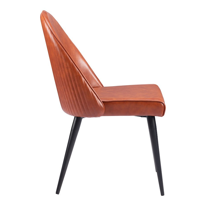 Zuo Modern Silloth Armless Dining Chair Set of 2, Brown
