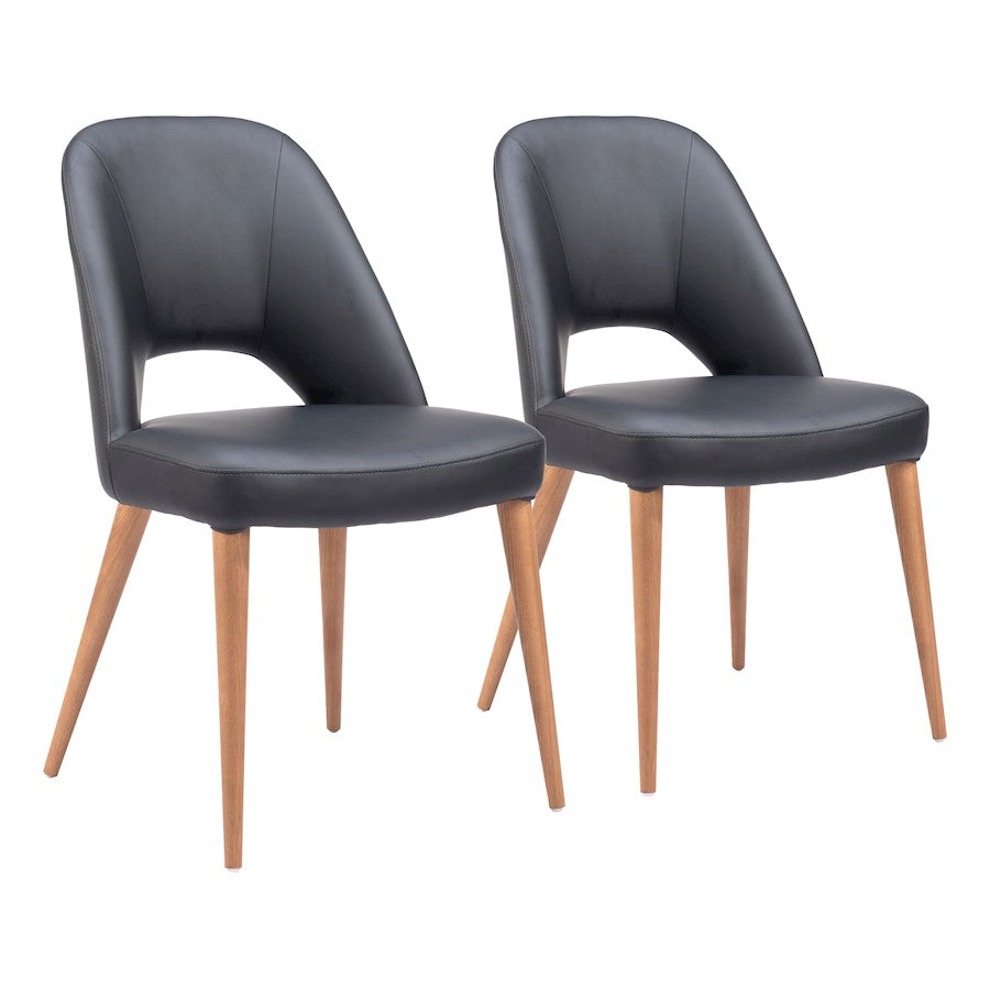 Zuo Modern Leith Dining Chair Set of 2, Black - 110123