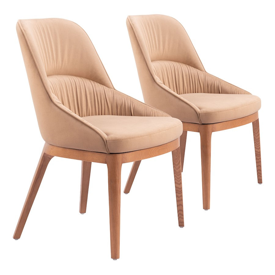 Zuo Modern Ayr Dining Chair Set of 2, Tan - 110127