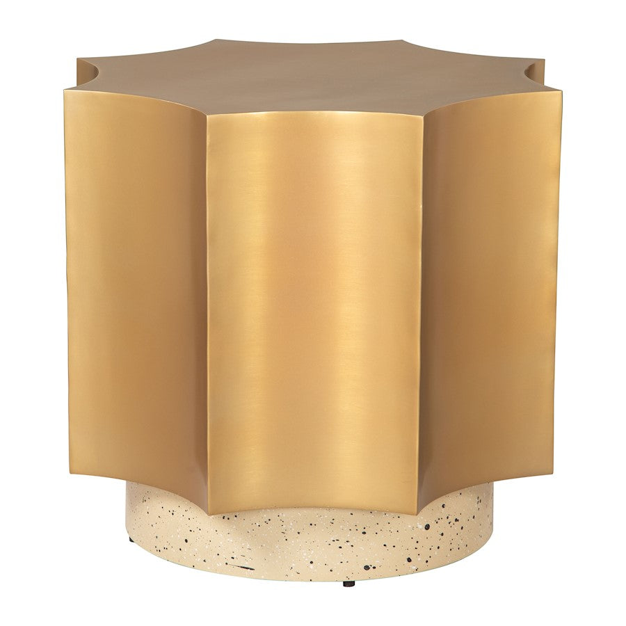 Zuo Modern Osam Side Table, Gold/Beige - 110141