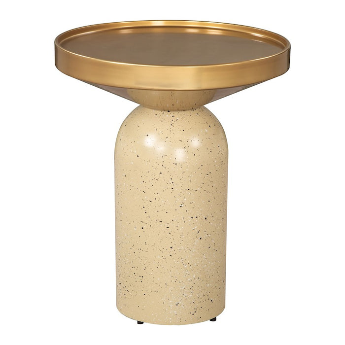 Zuo Modern Cendre Side Table, Gold/Beige - 110145