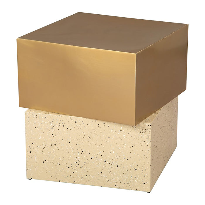 Zuo Modern Cinza Side Table, Gold/Beige - 110146