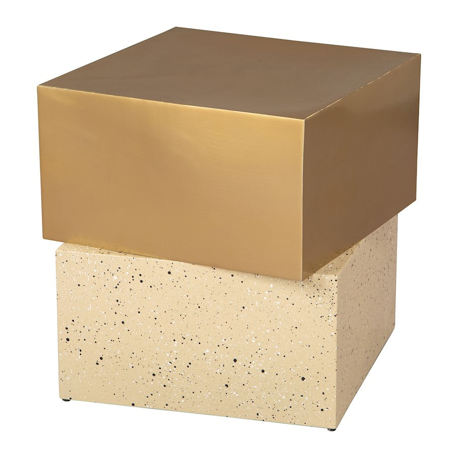 Zuo Modern Cinza Side Table, Gold/Beige - 110146