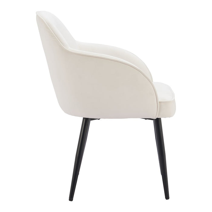 Zuo Modern Jolie Dining Chair Set of 2, Ivory