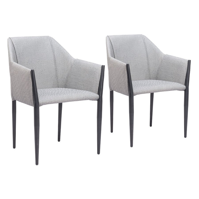 Zuo Modern Andover Dining Chair Set of 2, Slate Gray - 110167