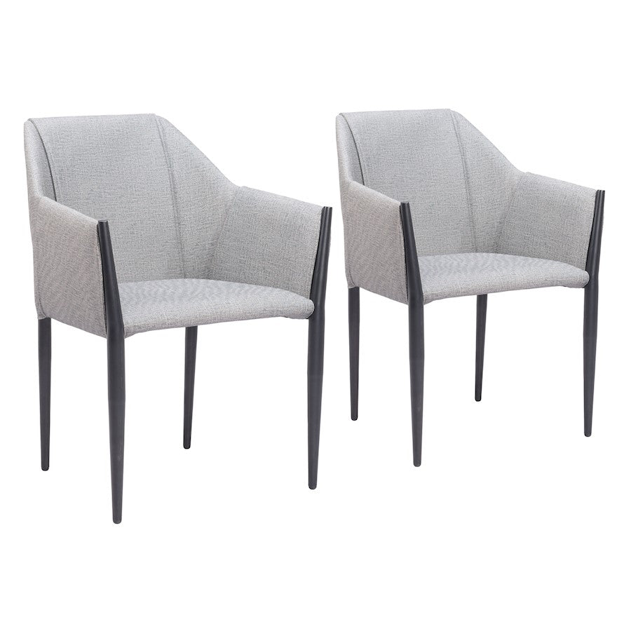 Zuo Modern Andover Dining Chair Set of 2, Slate Gray - 110167