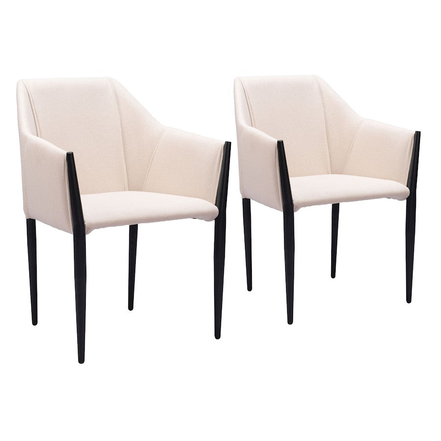 Zuo Modern Andover Dining Chair Set of 2, Beige - 110168