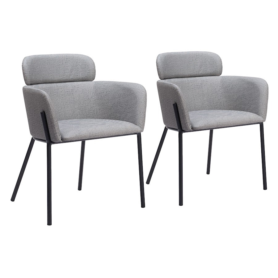 Zuo Modern Bremor Dining Chair Set of 2, Slate Gray - 110171