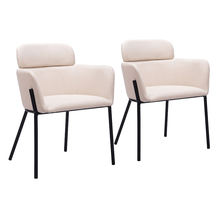 Zuo Modern Bremor Dining Chair Set of 2, Beige - 110172