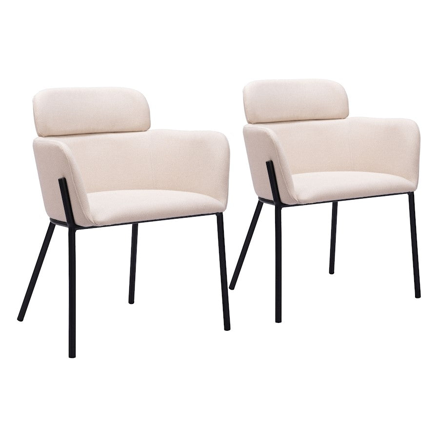 Zuo Modern Bremor Dining Chair Set of 2, Beige - 110172
