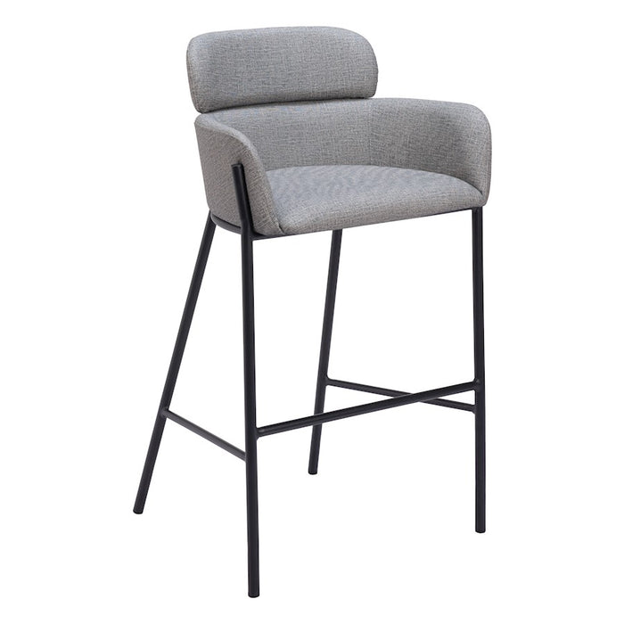 Zuo Modern Bremor BarStool, Slate Gray