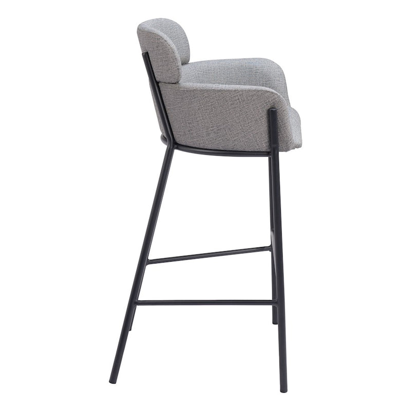 Zuo Modern Bremor BarStool, Slate Gray