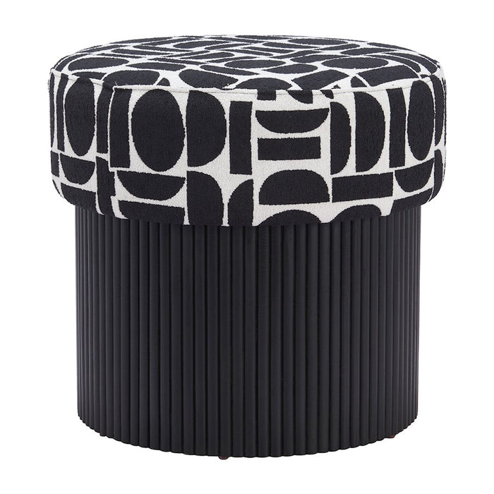 Zuo Modern Boto Storage Ottoman, Black/White - 110181