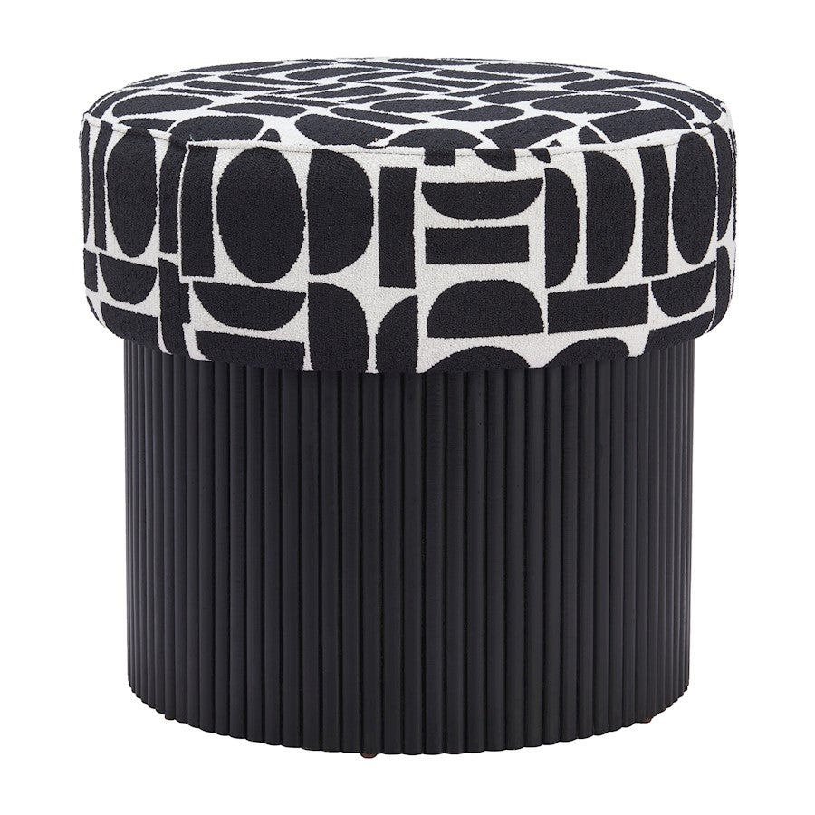 Zuo Modern Boto Storage Ottoman, Black/White - 110181