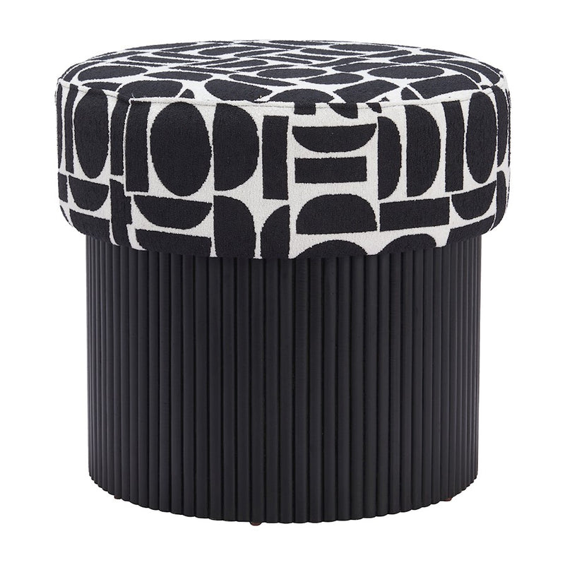 Zuo Modern Boto Storage Ottoman, Black/White