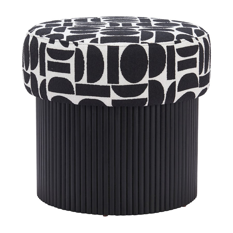 Zuo Modern Boto Storage Ottoman, Black/White