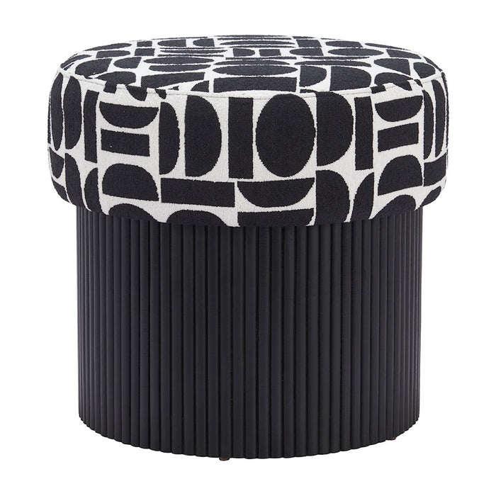 Zuo Modern Boto Storage Ottoman, Black/White
