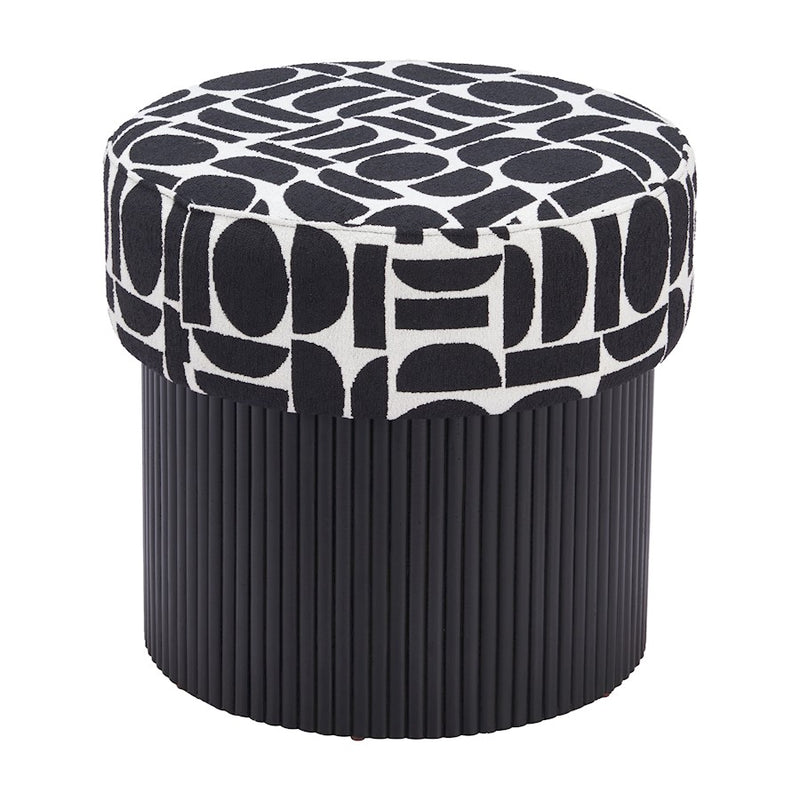 Zuo Modern Boto Storage Ottoman, Black/White