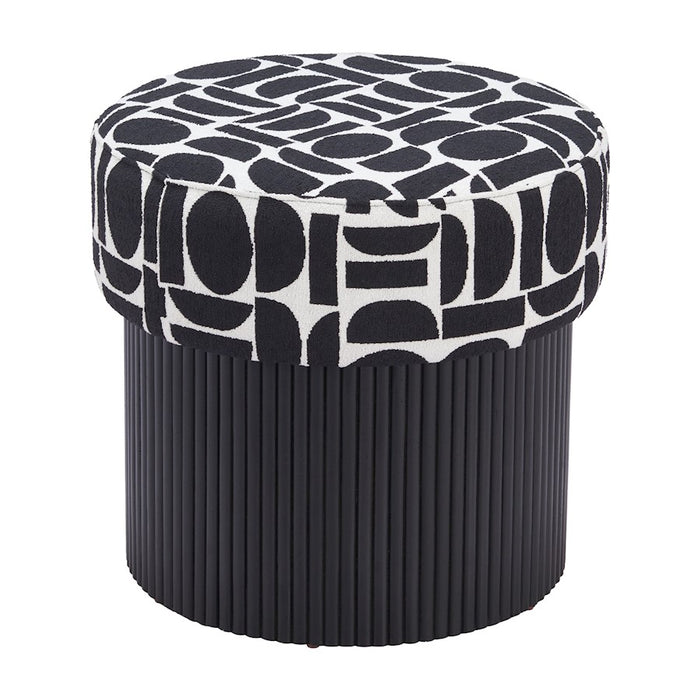 Zuo Modern Boto Storage Ottoman, Black/White