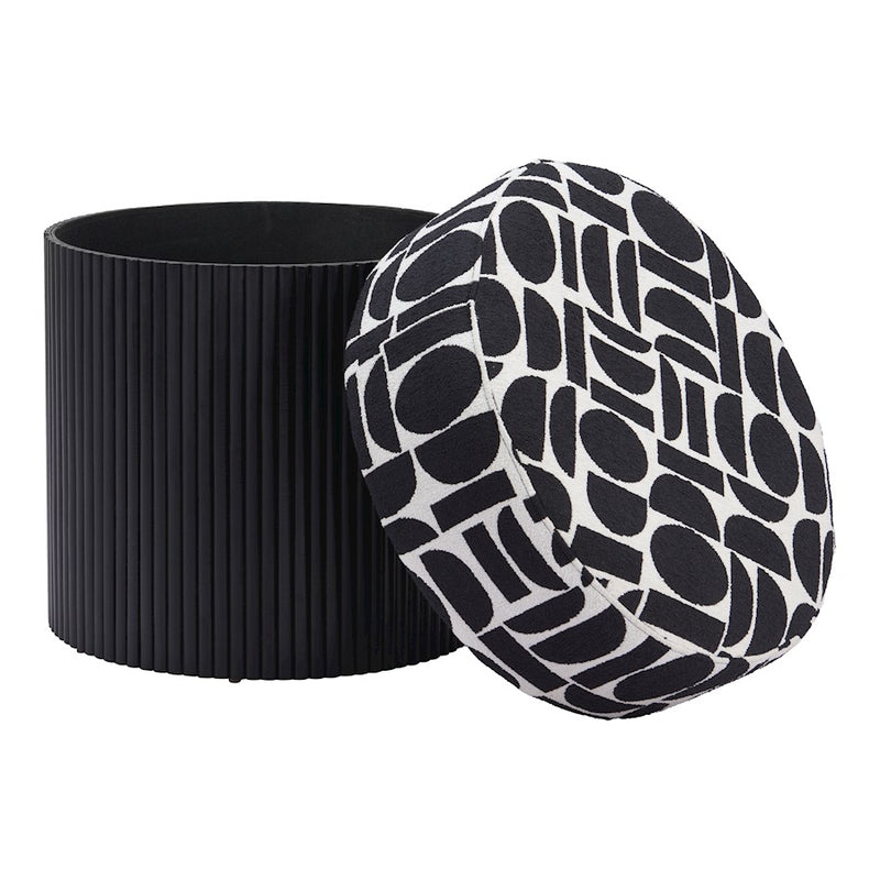 Zuo Modern Boto Storage Ottoman, Black/White