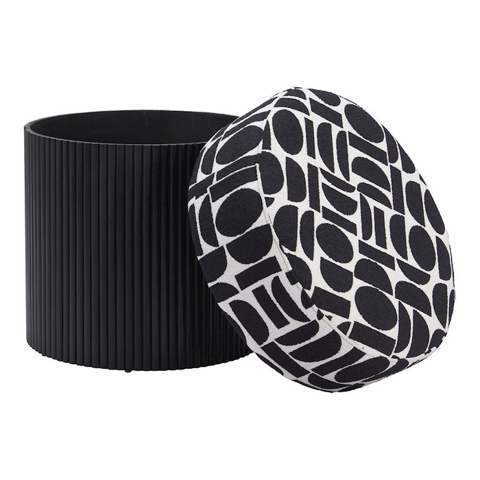 Zuo Modern Boto Storage Ottoman, Black/White