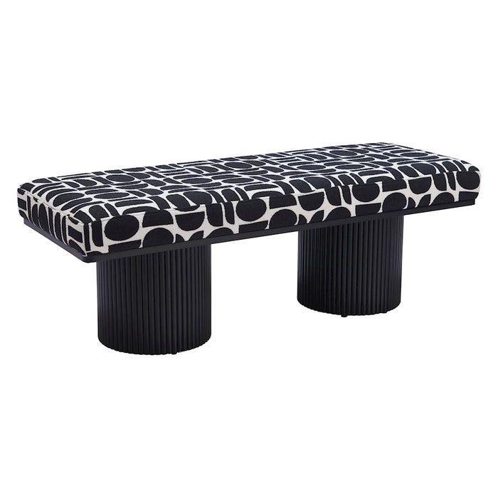Zuo Modern Botoia Bench, Black/White - 110183