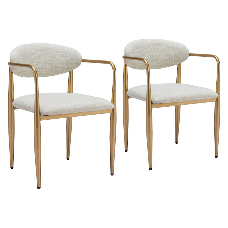 Zuo Modern Zens Dining Chair Set of 2, Quill Gray - 110207