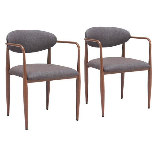 Zuo Modern Zens Dining Chair Set of 2, Truffle Gray - 110208