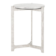 Zuo Modern Barmas Side Table, White/Silver - 110256