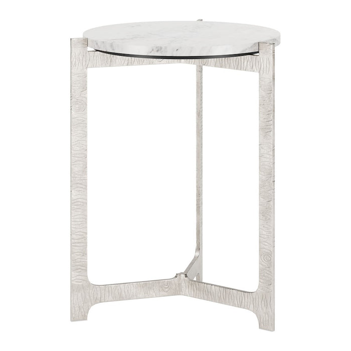 Zuo Modern Barmas Side Table, White/Silver