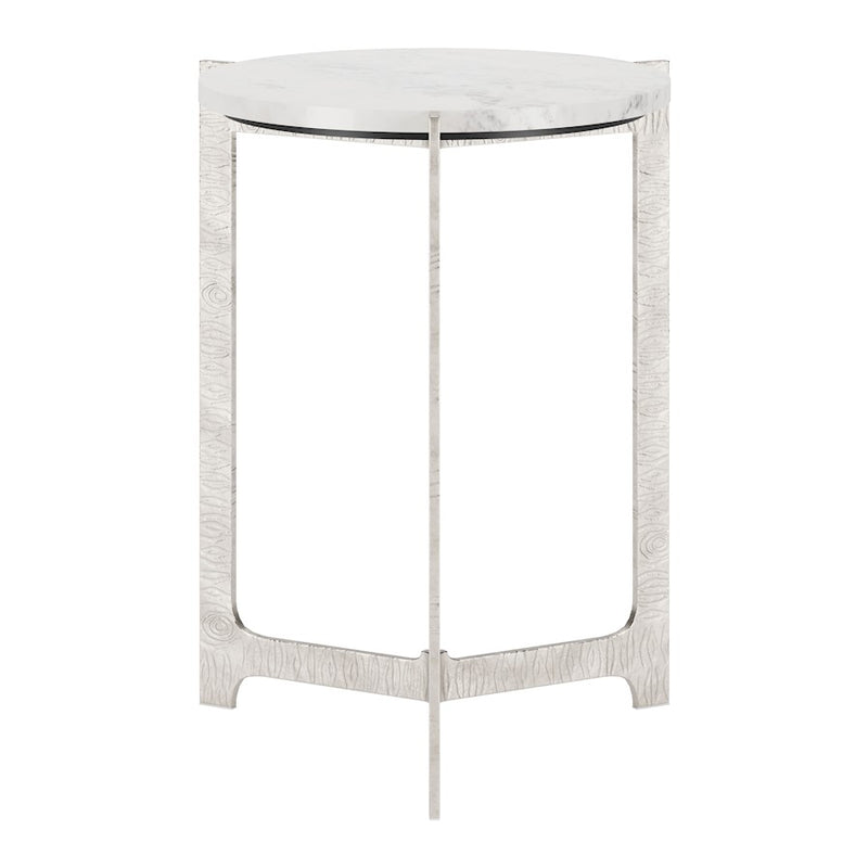 Zuo Modern Barmas Side Table, White/Silver