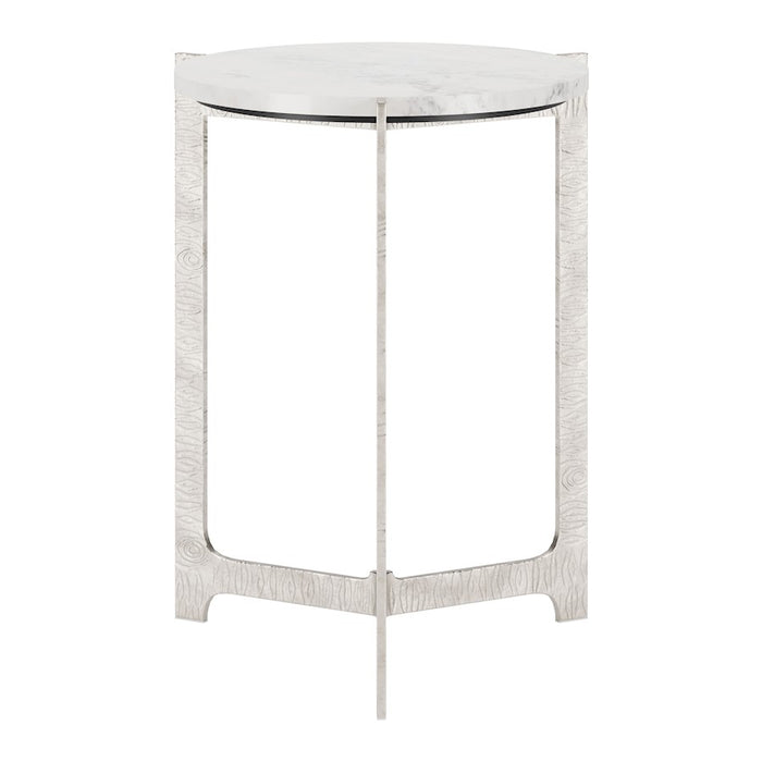 Zuo Modern Barmas Side Table, White/Silver