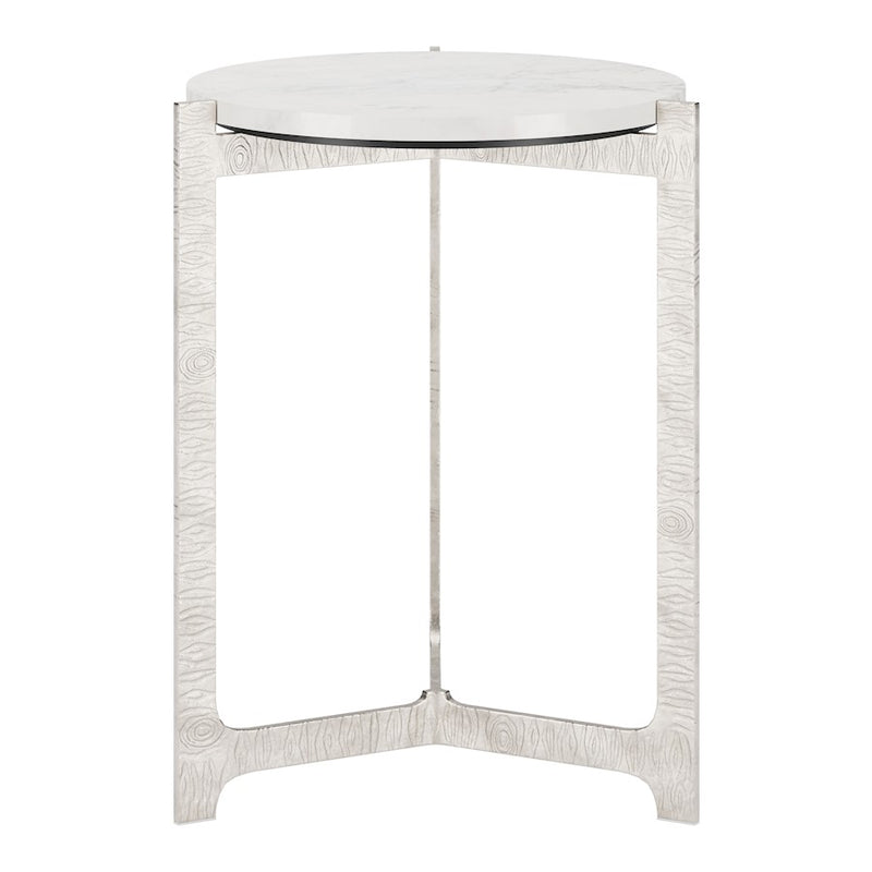 Zuo Modern Barmas Side Table, White/Silver