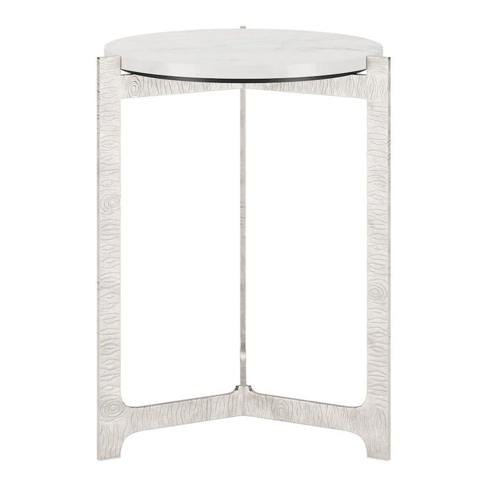 Zuo Modern Barmas Side Table, White/Silver