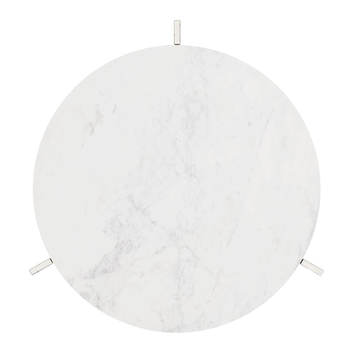 Zuo Modern Barmas Side Table, White/Silver