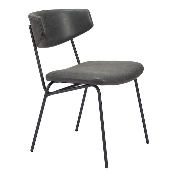 Zuo Modern Charon Dining Chair Set of 2, Vintage Black
