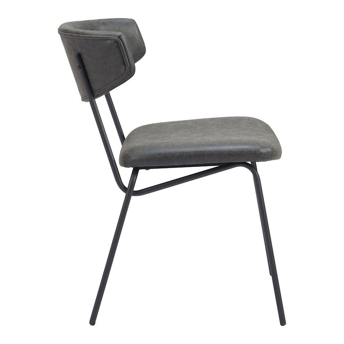 Zuo Modern Charon Dining Chair Set of 2, Vintage Black