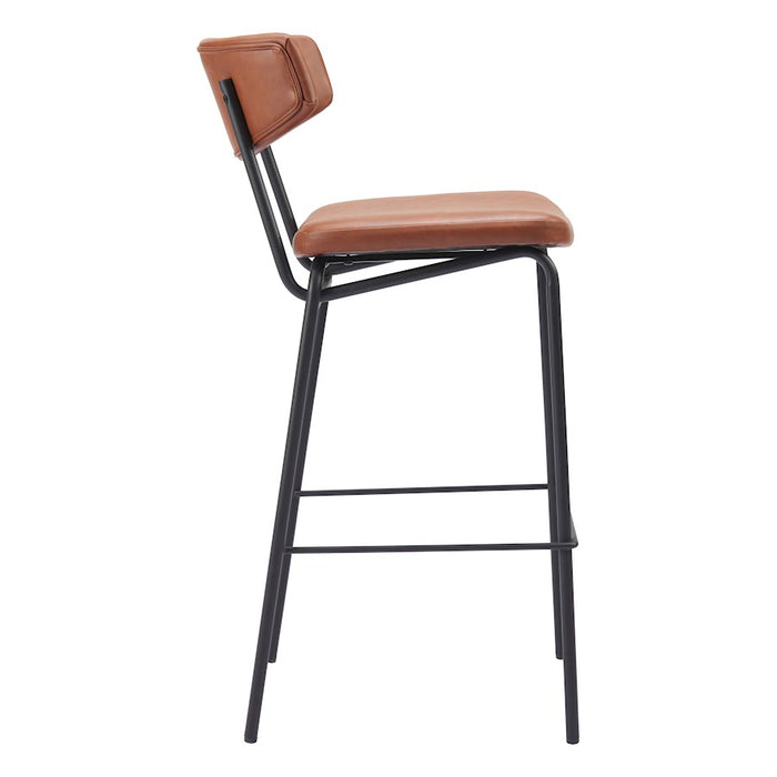 Zuo Modern Charon BarStool Set of 2, Vintage Brown