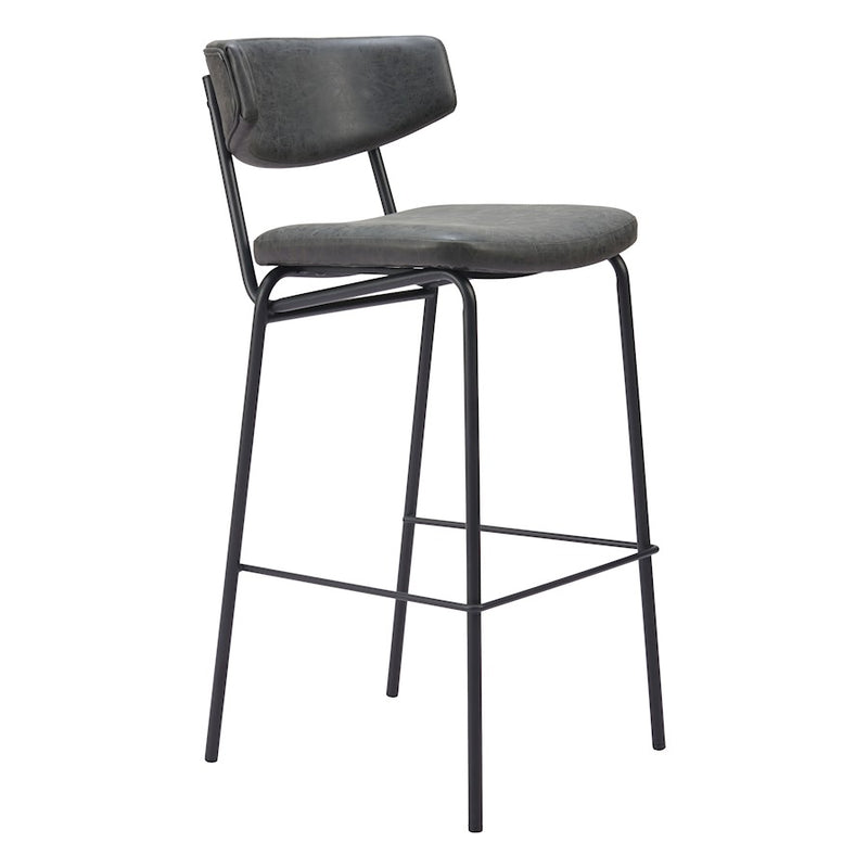 Zuo Modern Charon BarStool Set of 2, Vintage Black
