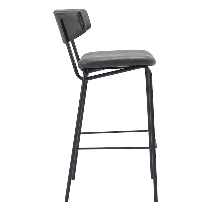 Zuo Modern Charon BarStool Set of 2, Vintage Black