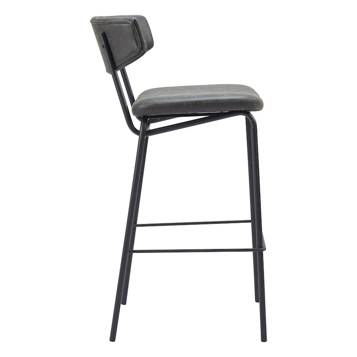 Zuo Modern Charon BarStool Set of 2, Vintage Black