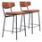 Zuo Modern Charon Counter Stool Set of 2, Vintage Brown - 110262