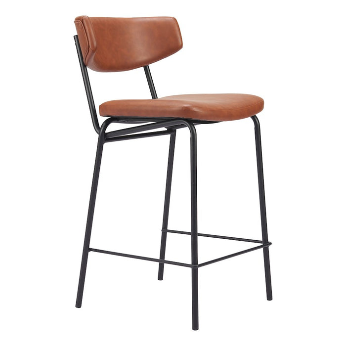 Zuo Modern Charon Counter Stool Set of 2, Vintage Brown