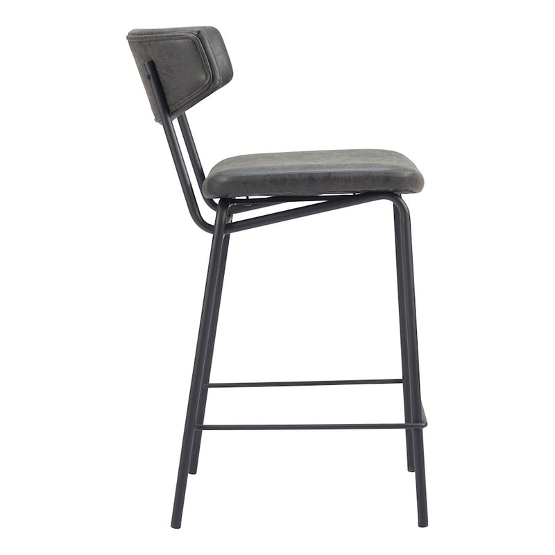 Zuo Modern Charon Counter Stool Set of 2, Vintage Black