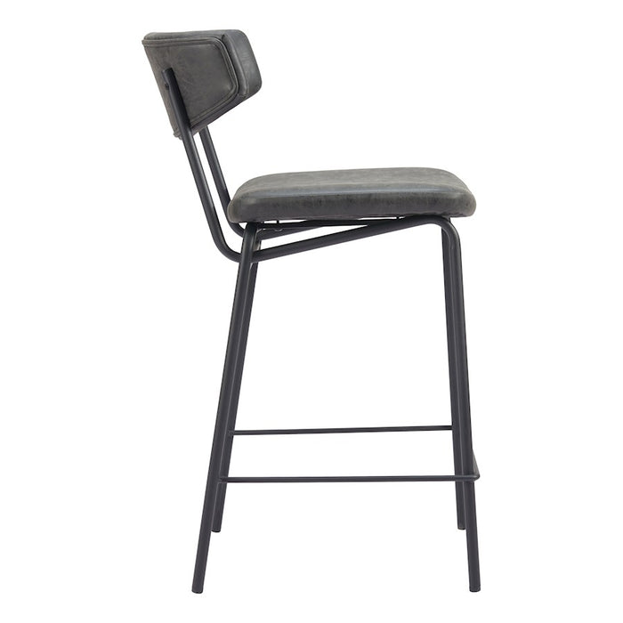 Zuo Modern Charon Counter Stool Set of 2, Vintage Black