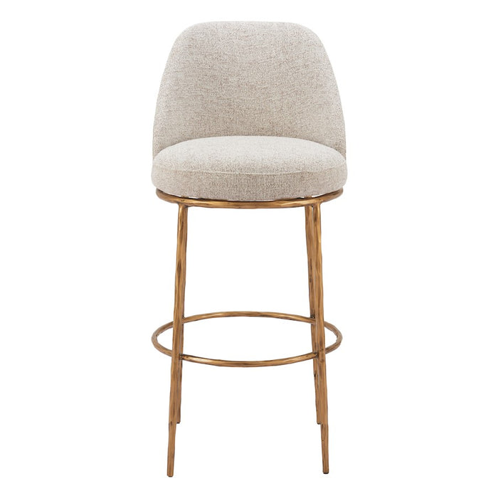 Zuo Modern Nordhavn Swivel BarStool, Beige/Gold